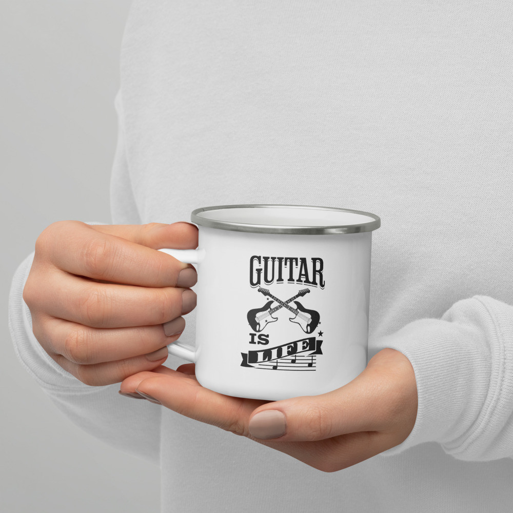 Guitar is Life Enamel Mug