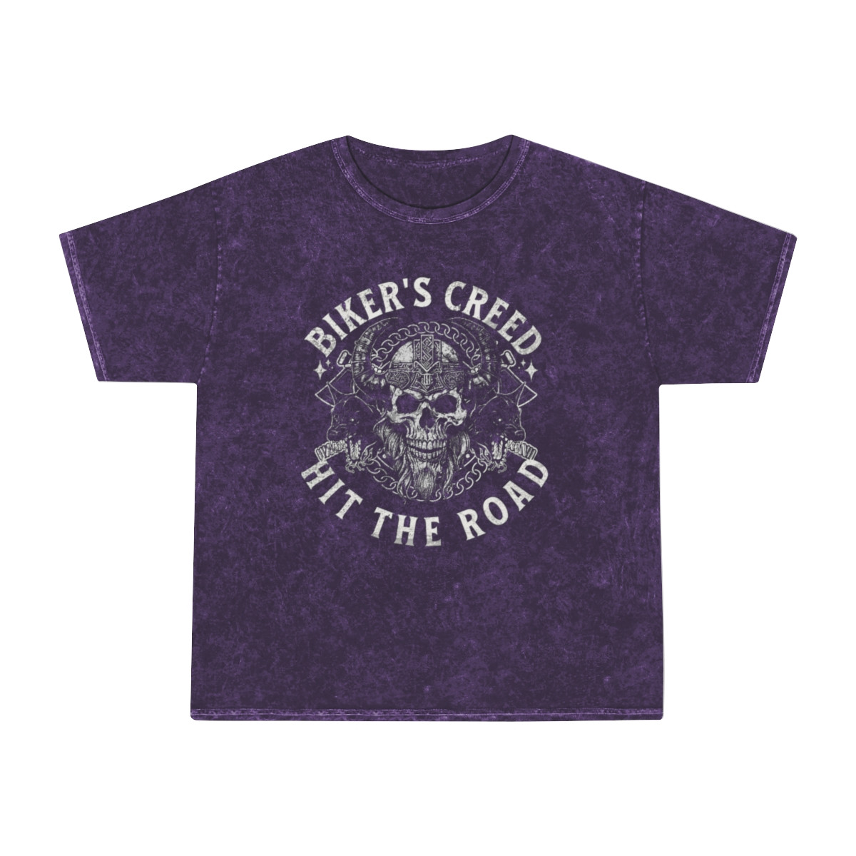 Bikers Creed Hit The Road Unisex Mineral Wash T-Shirt
