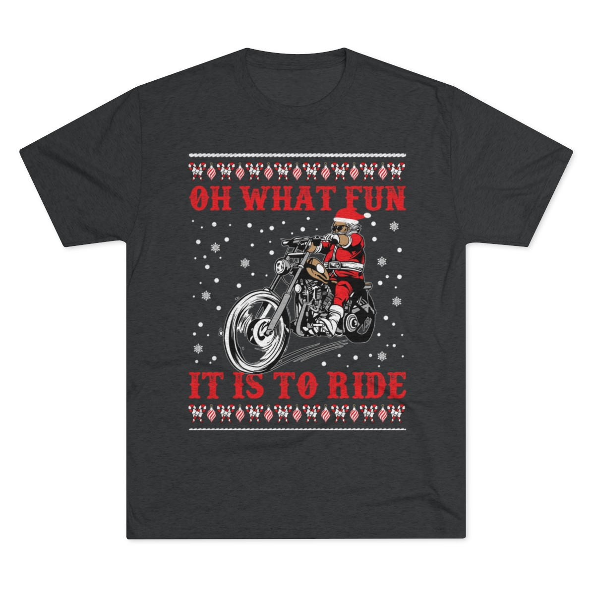 Oh What Fun It Is To Ride Unisex Tri-Blend Crew Tee